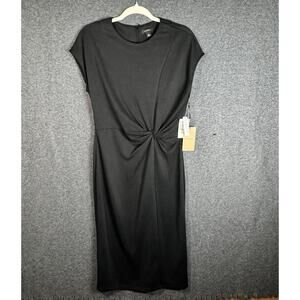 NWT HALOGEN Women’s Black Twist-Front Dress Size small